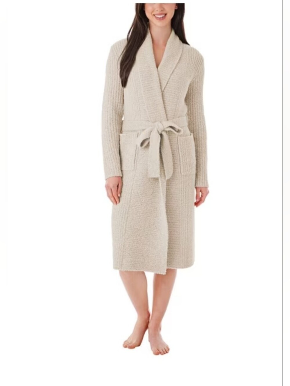 Member’s Mark Women’s Cozy Knit Robe Cream Size S New With Tags